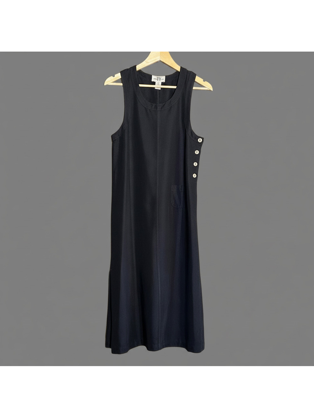 Original TY Wear Vintage Y2K Black Sleeveless Maxi Dress 4P Lyocell Blend